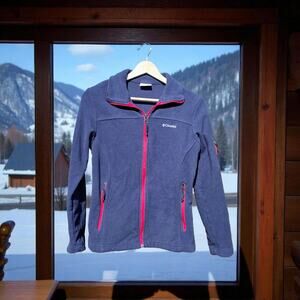 Womens Columbia Blue Red Zip Up S